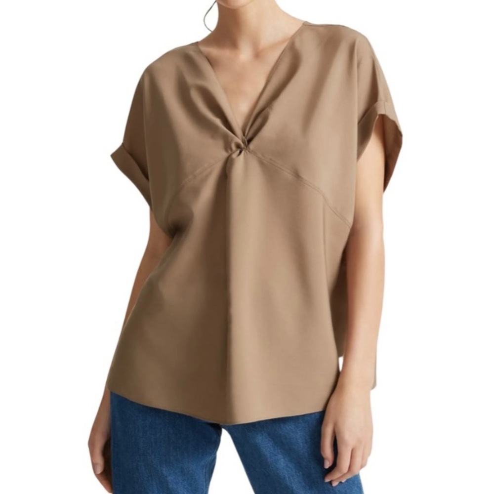 NWT Club Monaco Front Twist Top Tan Fits sizes XS-L